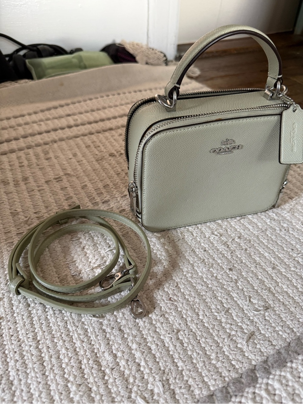 Coach box crossbody bag Light Sage